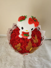 Cargar imagen en el visor de la galería, Ramo 24 rosas eternas y un peluche hello kitty
