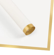 Cargar imagen en el visor de la galería, Papel.coreano blanco orilla dorada 20 hojas
